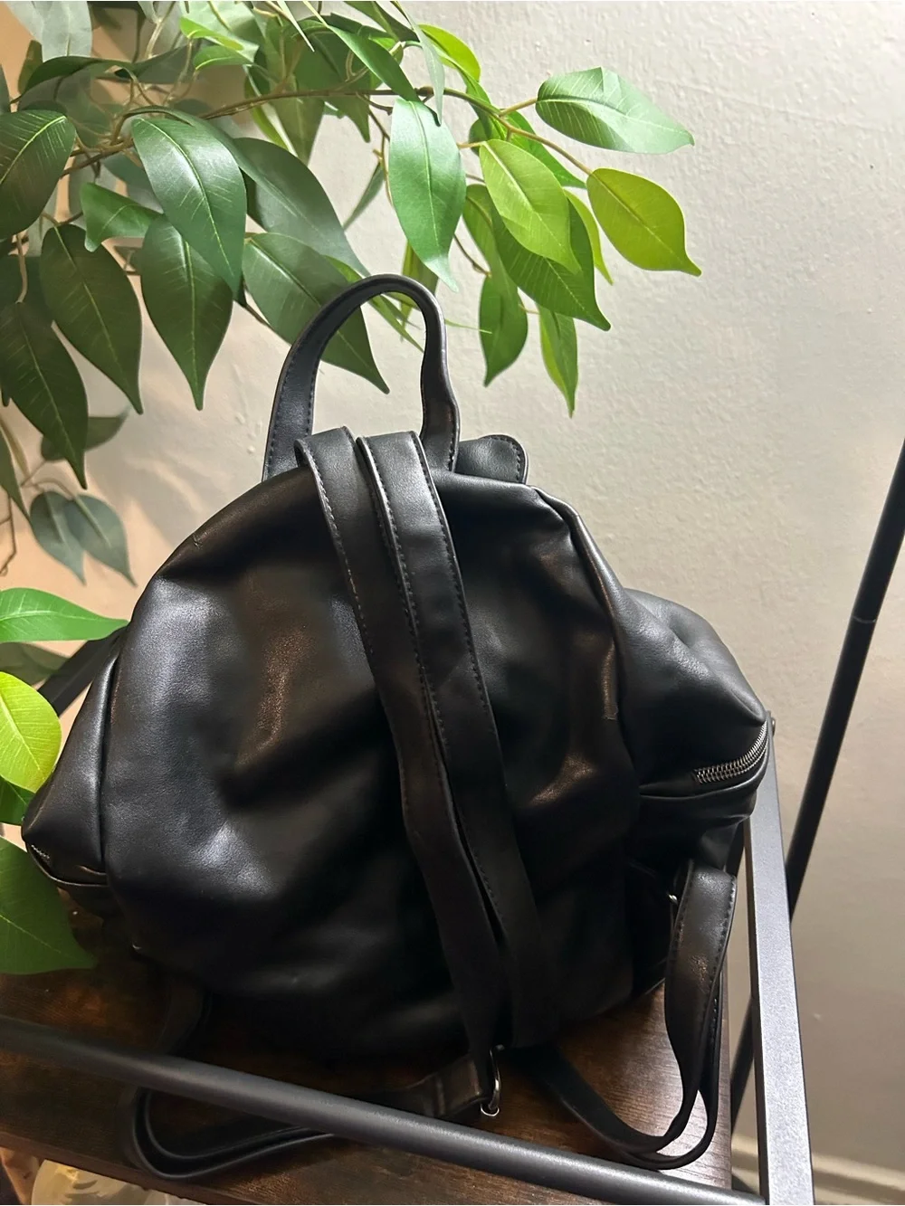 ASOS Black Leather-Effect Women's Backpack